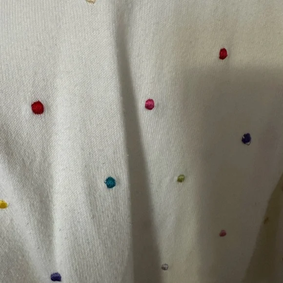 Marisa Christina White cardigan with Multicolor Dots - Picture 2 of 3